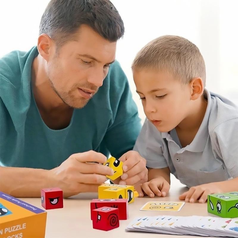 Face Emoji Magic Cube Building Blocks - A Fun family entertainment gift