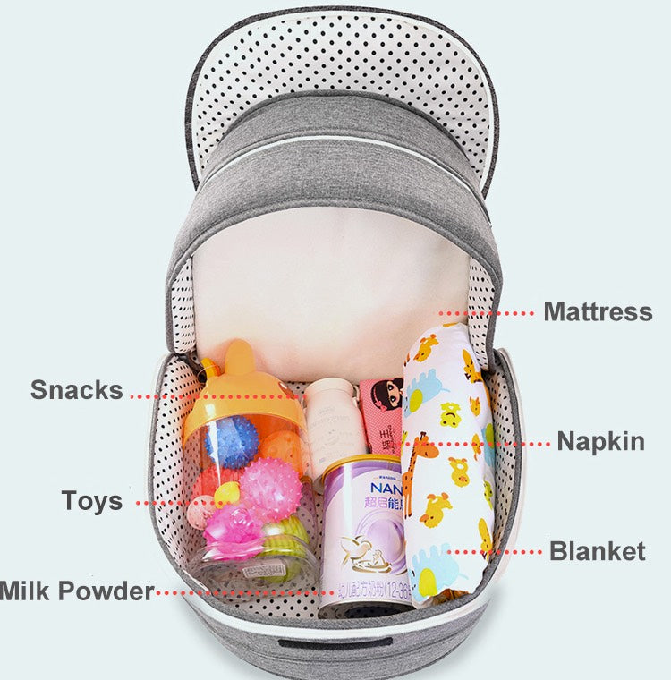 Infant Baby Crib Backpack Bed